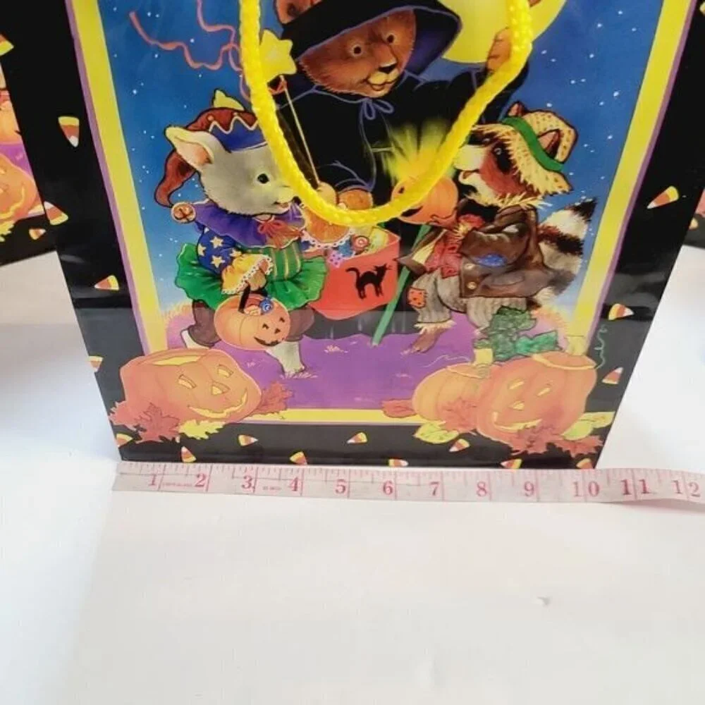 Vintage 90s 1993 JeanMarie Halloween Gift Bag Pumpkin Witch Moon